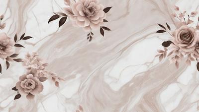 The primary subject of the image is a close-up of a flower, which is the main focus of the image. The setting is a marble surface, which serves as the backdrop for the flower. The visual style is a combination of photo and digital art, creating a realistic yet artistic representation of the flower. The dominant colors in the image are pink and white, giving the image a soft and elegant atmosphere.