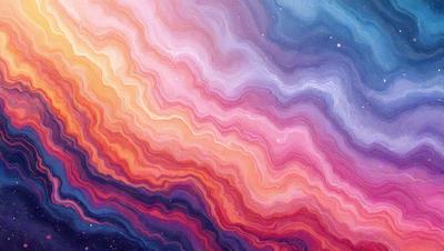 The primary subject of the image is a vibrant, colorful, and abstract artwork featuring a swirling pattern of colors. The setting is a space-like environment, with a backdrop of stars and a purple and pink hue. The visual style is a combination of digital art and illustration, creating a unique and captivating piece of art. The dominant colors and overall atmosphere are energetic, lively, and full of life, reflecting the dynamic nature of the artwork.