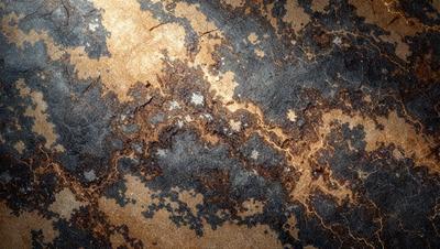 The primary subject of the image is a close-up of a rock wall with a pattern of brown and yellow colors. The setting is a rocky surface, and the visual style appears to be a combination of a photo and digital art. The dominant colors are brown and yellow, creating a warm and natural atmosphere.