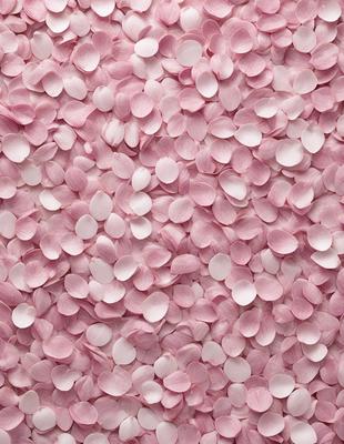 The primary subject of the image is a pink background with a pattern of pink petals. The setting is a close-up of the pink petals, creating a visually appealing and artistic scene. The visual style is a combination of a photo and digital art, as the petals are arranged in a way that resembles a painting or drawing. The colors and mood of the image are predominantly pink, creating a warm and inviting atmosphere.