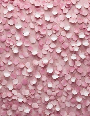 The primary subject of the image is a close-up of a pink flower pattern. The setting is a pink background, which adds to the overall mood of the image. The visual style is a combination of photo and digital art, creating a unique and eye-catching pattern. The dominant colors are pink and white, giving the image a soft and delicate appearance.