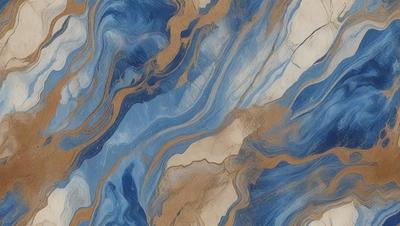 The primary subject of the image is a blue and white marbled stone. The setting is a natural environment, with the stone being the main object of focus. The visual style is a close-up of the marbled stone, showcasing its intricate patterns and textures. The colors and mood of the image are predominantly blue and white, creating a sense of calmness and elegance.