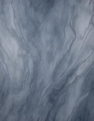 The primary subject of the image is a blue and white marbled surface, which appears to be a painting or drawing. The setting is a dark room, and the visual style is a combination of digital art and illustration. The colors and mood of the image are predominantly dark and moody, with the blue and white marbled surface creating a striking contrast against the dark background.