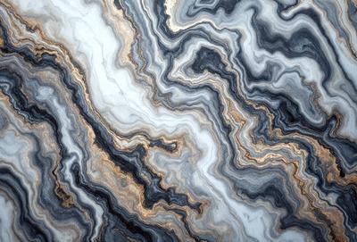 The primary subject of the image is a close-up of a marble stone with a swirling pattern. The setting is a natural environment, possibly a rock formation or a stone wall. The visual style is a close-up of the marble stone, showcasing its intricate and swirling pattern. The colors and mood of the image are predominantly earthy tones, giving it a natural and organic feel.