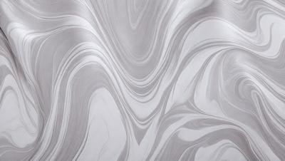 The primary subject of the image is a large, curved, and wavy surface, which appears to be a piece of art or a design element. The setting is a room with a gray background, which complements the artistic piece. The visual style is a combination of photo and digital art, creating a unique and eye-catching design. The colors and mood of the image are predominantly gray, giving it a modern and sophisticated appearance.