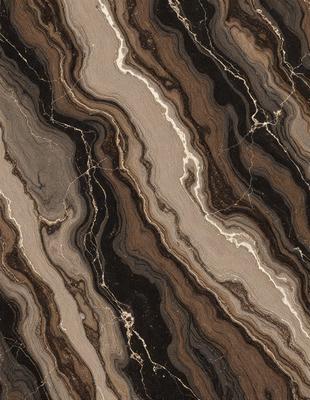 The primary subject of the image is a marble tile with a unique pattern. The setting is a wall, and the visual style is a close-up of the tile. The colors and mood of the image are predominantly dark, with the marble tile being the main focus.