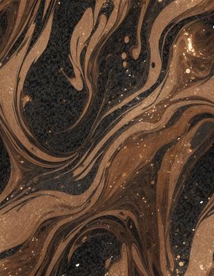 The primary subject of the image is a close-up of a marbled surface, which appears to be a patterned stone or a piece of wood. The setting is a dark background, which contrasts with the marbled surface. The visual style is a close-up, which emphasizes the intricate details of the marbled pattern. The colors and mood of the image are dark and moody, with the marbled surface providing a sense of depth and texture.