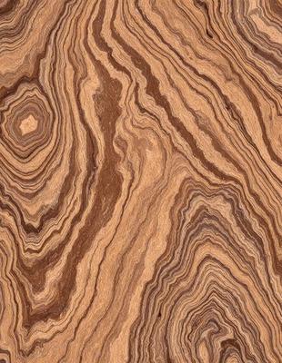 The primary subject of the image is a close-up of a wooden surface, possibly a table or a piece of wood, with a unique and intricate pattern. The setting appears to be indoors, with the wooden surface being the main focus of the image. The visual style is a close-up, which emphasizes the details of the wooden surface. The colors in the image are predominantly brown, which adds to the warm and natural atmosphere of the scene.