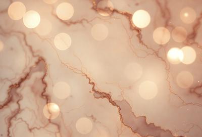 The primary subject of the image is a marble surface with a pattern of dots on it. The setting is a room with a marble wall, and the visual style is a close-up of the marble surface. The colors and mood of the image are predominantly warm and inviting, with the dots on the marble surface adding a touch of texture and interest to the overall composition.