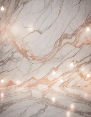 The primary subject of the image is a marble wall with a patterned texture. The setting is a room with a white marble surface. The visual style is a photo, and the colors and mood are predominantly white and neutral.