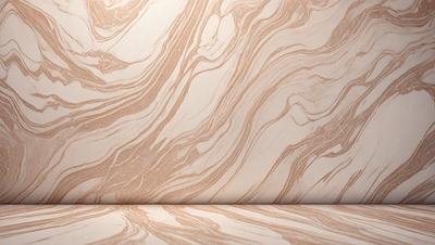 The primary subject of the image is a marble-like patterned wallpaper. The setting is a room with a marble-like wallpapered wall. The visual style is a close-up of the wallpaper, showcasing its intricate design. The colors and mood of the image are warm and inviting, with the marble-like pattern creating a luxurious and elegant atmosphere.