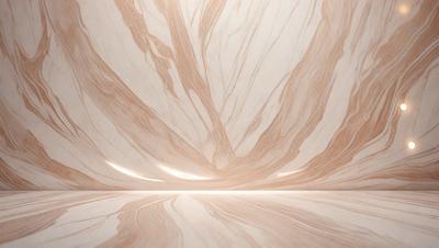 The primary subject of the image is a marble countertop with a unique and intricate pattern. The setting is a kitchen or bathroom, as the countertop is a prominent feature in the scene. The visual style is a close-up of the marble countertop, showcasing its texture and design. The colors and mood of the image are predominantly neutral, with the marble countertop being the main focus and source of visual interest.