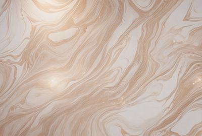 The primary subject of the image is a marble-like patterned wallpaper. The setting is a room with a marble-like patterned wallpaper on the wall. The visual style is a close-up of the wallpaper, showcasing its intricate design. The colors and mood of the image are warm and inviting, with the marble-like pattern creating a sense of luxury and sophistication.