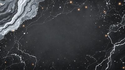 The primary subject of the image is a black background with a few stars visible. The setting is a night sky, and the visual style is a painting or drawing. The colors are predominantly black and white, with the stars adding a touch of color. The overall atmosphere is serene and peaceful, as the image captures the beauty of the night sky.