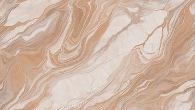 The primary subject of the image is a marble tile with a unique, swirling pattern. The setting is a wall, and the visual style is a close-up of the tile. The colors and mood of the image are predominantly earthy tones, giving it a natural and elegant appearance.