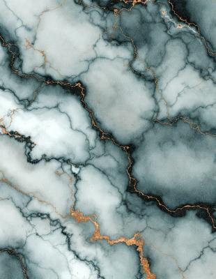 The image features a marble-like surface with a blue and gold color scheme. The primary subject is a close-up of the marble, showcasing its unique texture and patterns. The setting is a natural environment, possibly a stone or marble quarry. The visual style is a close-up of the marble, emphasizing its intricate details. The colors and mood of the image are rich and luxurious, with the blue and gold tones evoking a sense of sophistication and elegance.