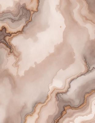 The primary subject of the image is a painting of a marble-like surface. The setting is a white background, and the visual style appears to be a combination of digital art and illustration. The colors and mood of the painting are predominantly brown and white, giving it a natural and earthy feel.