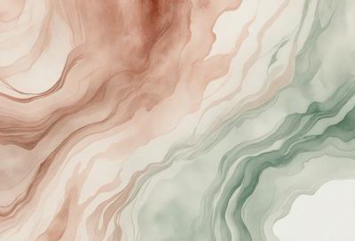 The primary subject of the image is a painting featuring a colorful, swirling design. The setting is a white background, which contrasts with the vibrant colors of the painting. The visual style is a combination of digital art and illustration, creating a unique and eye-catching piece of art. The dominant colors in the painting are red, green, and white, which contribute to a lively and energetic atmosphere.
