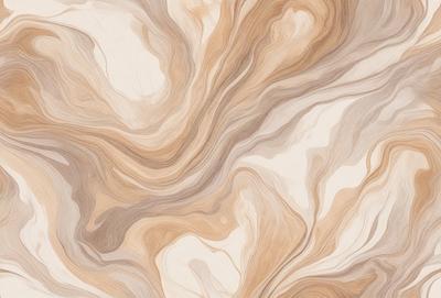 The image features a brown and white marbled pattern on a wooden surface. The primary subject is the intricate design of the marbled pattern, which creates a visually appealing and textured appearance. The setting is a wooden table or countertop, providing a natural and warm background for the pattern. The visual style is a combination of natural elements, such as wood, and artistic elements, like the marbled pattern. The colors and mood of the image are warm and earthy, with the brown and white marbled pattern creating a