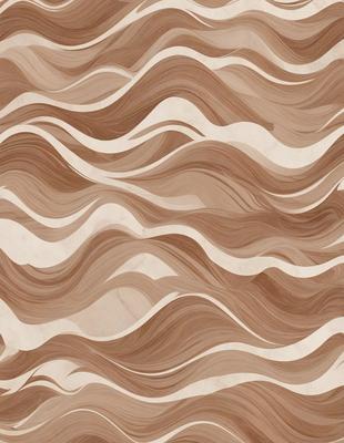 The primary subject of the image is a patterned wallpaper with a brown and white color scheme. The setting is a room with a wooden floor, and the visual style appears to be a combination of a photo and a digital art. The dominant colors and overall atmosphere of the image are warm and inviting.