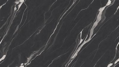 The primary subject of the image is a black and white marble tile. The setting is a dark room, and the visual style is a close-up of the tile. The colors and mood of the image are predominantly dark, with the black and white marble tile being the main focus.