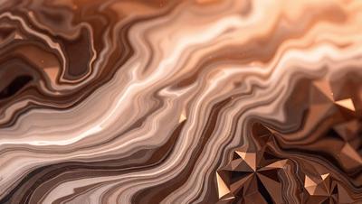 The primary subject of the image is a close-up of a rock formation, possibly a piece of marble or a stone wall. The setting is a natural environment, with the rock formation being the main focus of the image. The visual style appears to be a combination of photo and digital art, as the rock formation is captured in a detailed and intricate manner. The colors and mood of the image are predominantly earthy tones, giving the scene a natural and serene atmosphere.