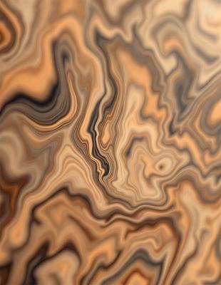 The primary subject of the image is a close-up of a wooden surface, possibly a table or a piece of wood. The setting is indoors, with the wooden surface being the main focus of the image. The visual style appears to be a close-up of a pattern or texture, possibly a wood grain or a marbled surface. The colors in the image are predominantly brown, giving the scene a warm and natural atmosphere.