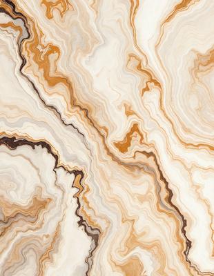 The primary subject of the image is a marble-like patterned surface, which appears to be a marble-like stone or a marble-like wallpaper. The setting is a room with a marble-like patterned wallpaper or a marble-like stone. The visual style is a close-up of the marble-like patterned surface, showcasing its intricate details. The colors and mood of the image are predominantly earthy tones, giving it a natural and elegant appearance.