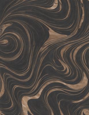 The primary subject of the image is a wooden surface with a swirling pattern. The setting is a black and white photograph, giving it a classic and timeless appearance. The visual style is a combination of artistic and natural elements, creating a unique and captivating design. The colors and mood of the image are predominantly black and white, with a touch of brown from the wooden surface, giving it a sophisticated and elegant feel.