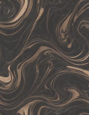 The primary subject of the image is a patterned surface, which appears to be a marbled or swirled design. The setting is a dark background, which contrasts with the patterned surface. The visual style of the image is a combination of photo and digital art, creating a unique and intricate design. The colors and mood of the image are predominantly dark, with the swirled pattern providing a sense of depth and complexity.