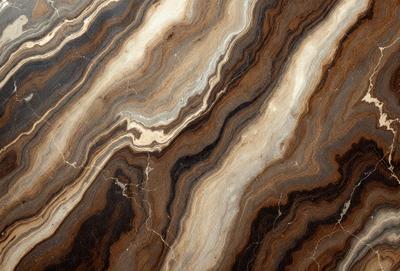 The primary subject of the image is a close-up of a marble stone with a unique and intricate pattern. The setting is a natural environment, with the stone being the main focus of the scene. The visual style is a close-up of the marble stone, showcasing its texture and details. The colors and mood of the image are predominantly earthy tones, giving it a natural and timeless appearance.
