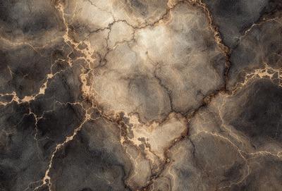 The primary subject of the image is a close-up of a stone wall with a textured, weathered appearance. The setting is a stone wall, and the visual style is a close-up of the wall. The colors and mood of the image are dominated by earthy tones and a sense of age, giving the impression of an old, worn-out surface.