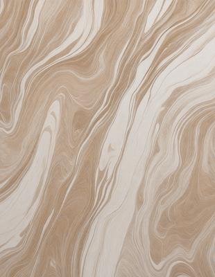 The primary subject of the image is a wooden wall with a unique and intricate pattern. The setting is a room with a wooden floor, and the visual style appears to be a combination of a photo and a digital art or illustration. The dominant colors are brown and beige, creating a warm and natural atmosphere.
