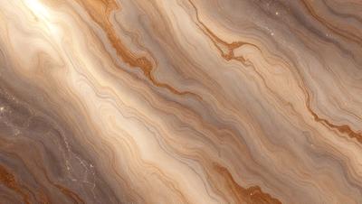 The image features a marble-like surface with a pattern of swirls and waves. The primary subject is the marble, which is the main object, scene, or focus of the image. The setting or background is a natural environment, possibly a stone or rock formation. The visual style is a close-up of the marble, showcasing its intricate patterns and textures. The colors and mood of the image are predominantly earthy tones, giving it a natural and organic feel.