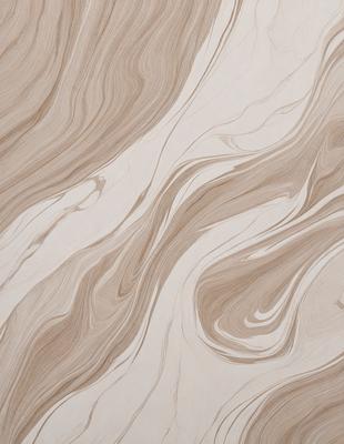 The primary subject of the image is a wooden surface with a unique and intricate pattern. The setting is a room with a wooden floor, and the visual style appears to be a combination of a photo and a digital art or illustration. The colors and mood of the image are predominantly brown and cream, giving it a warm and natural atmosphere.