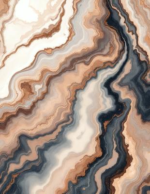 The primary subject of the image is a close-up of a marble stone with a unique and intricate pattern. The setting is a natural environment, with the stone being the main focus of the scene. The visual style is a close-up of the marble stone, showcasing its texture and details. The colors and mood of the image are predominantly earthy tones, giving it a natural and organic feel.