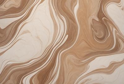 The primary subject of the image is a wooden surface with a unique and intricate pattern. The setting is a room with a wooden floor, and the visual style appears to be a combination of a photo and a digital art or illustration. The colors and mood of the image are warm and inviting, with the wooden surface creating a sense of natural beauty and texture.