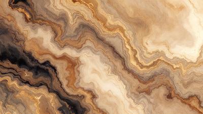 The primary subject of the image is a close-up of a marble stone with a unique and intricate pattern. The setting is a natural environment, with the marble stone being the main focus of the image. The visual style is a close-up of the marble, showcasing its texture and details. The colors and mood of the image are predominantly earthy tones, giving it a natural and organic feel.