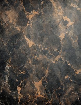 The primary subject of the image is a marble-like pattern, which is the main object, scene, or focus of the image. The setting or background features a brown and black marbled surface, which adds to the visual style of the image. The colors and mood of the image are predominantly brown and black, creating a sense of sophistication and elegance.