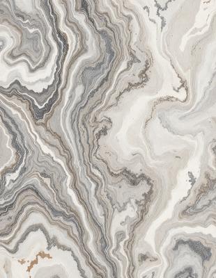 The primary subject of the image is a marble-like patterned tile. The setting is a wall with the tile as the main object. The visual style is a close-up of the tile, showcasing its intricate design. The colors and mood of the image are predominantly grays and whites, giving it a clean and elegant appearance.