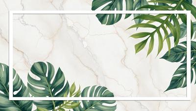 The image features a white marble wall with a pattern of green leaves. The leaves are arranged in a way that creates a visually appealing design. The overall atmosphere of the image is clean and elegant, with the white marble and green leaves creating a sense of sophistication.