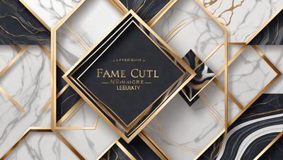 Primary subject: Framed Cutout
Setting/background: Black and gold patterned background
Visual style: Digital art
Colors and mood: Black and gold, luxurious and elegant