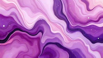 The primary subject of the image is a purple and pink abstract art piece. The setting is a purple and pink background, which adds to the overall visual style. The artwork appears to be a digital illustration or a painting, showcasing the artist's creativity and skill. The colors and mood of the image are vibrant and lively, with the purple and pink hues creating a sense of warmth and energy.