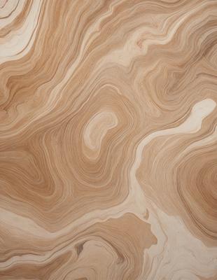 The image features a wooden surface with a unique and intricate pattern. The primary subject is the wooden surface, which appears to be a piece of wood with a swirling, wavy design. The setting is a close-up view of the wooden surface, showcasing its texture and pattern. The visual style is a natural, organic look, as the wooden surface is the main focus of the image. The colors and mood of the image are warm and earthy, with the wooden surface being the dominant color.