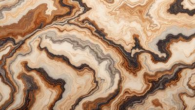 The primary subject of the image is a marble-like pattern, which is the main focus of the image. The setting is a marble-like surface, and the visual style appears to be a combination of a photo and a digital art or illustration. The colors and mood of the image are predominantly brown and earthy tones, giving it a natural and textured appearance.