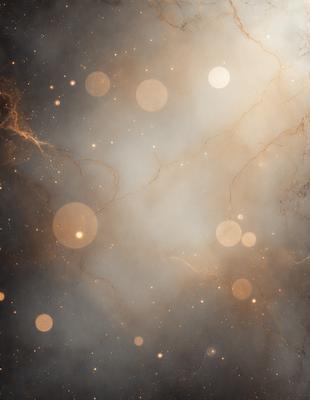 The primary subject of the image is a collection of bright, glowing orbs floating in a dark, swirling background. The setting appears to be a space or a dark, moody environment. The visual style of the image is a combination of digital art and illustration, creating a unique and captivating scene. The colors and mood of the image are predominantly dark and mysterious, with the bright orbs providing a contrasting and eye-catching element.