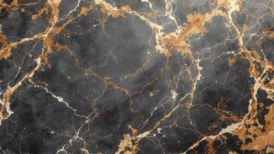 The primary subject of the image is a marble surface with a gold-colored pattern. The setting is a room with a black and gold marble wall, which adds a luxurious and elegant touch to the space. The visual style of the image is a close-up of the marble surface, showcasing its intricate design and texture. The colors and mood of the image are predominantly black and gold, creating a sophisticated and timeless atmosphere.
