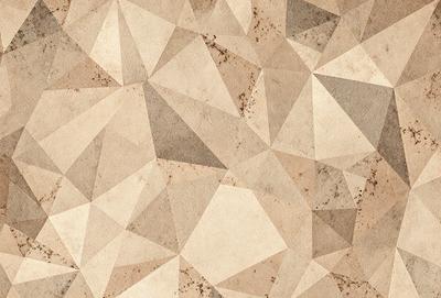 The primary subject of the image is a patterned surface, which appears to be a textured wallpaper or a textured wall. The setting is indoors, possibly in a room with a unique design. The visual style of the image is a combination of photo and digital art, creating a visually appealing and intricate pattern. The colors and mood of the image are predominantly neutral, with a focus on the patterns and textures of the surface.