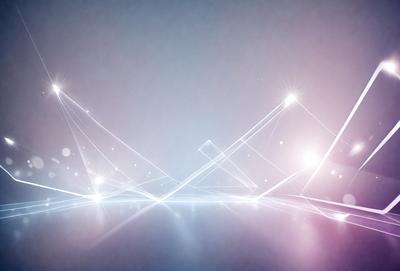 The primary subject of the image is a blue background with a pattern of white and pink lights. The setting appears to be a dark room, and the visual style is a combination of digital art and illustration. The dominant colors are blue, white, and pink, creating a calm and serene atmosphere.
