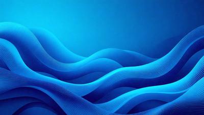 The primary subject of the image is a blue ocean with waves. The setting is a blue background, which creates a serene and calming atmosphere. The visual style is a digital art or illustration, as the waves are depicted in a detailed and artistic manner. The dominant colors are blue and white, which contribute to the overall mood of the image.
